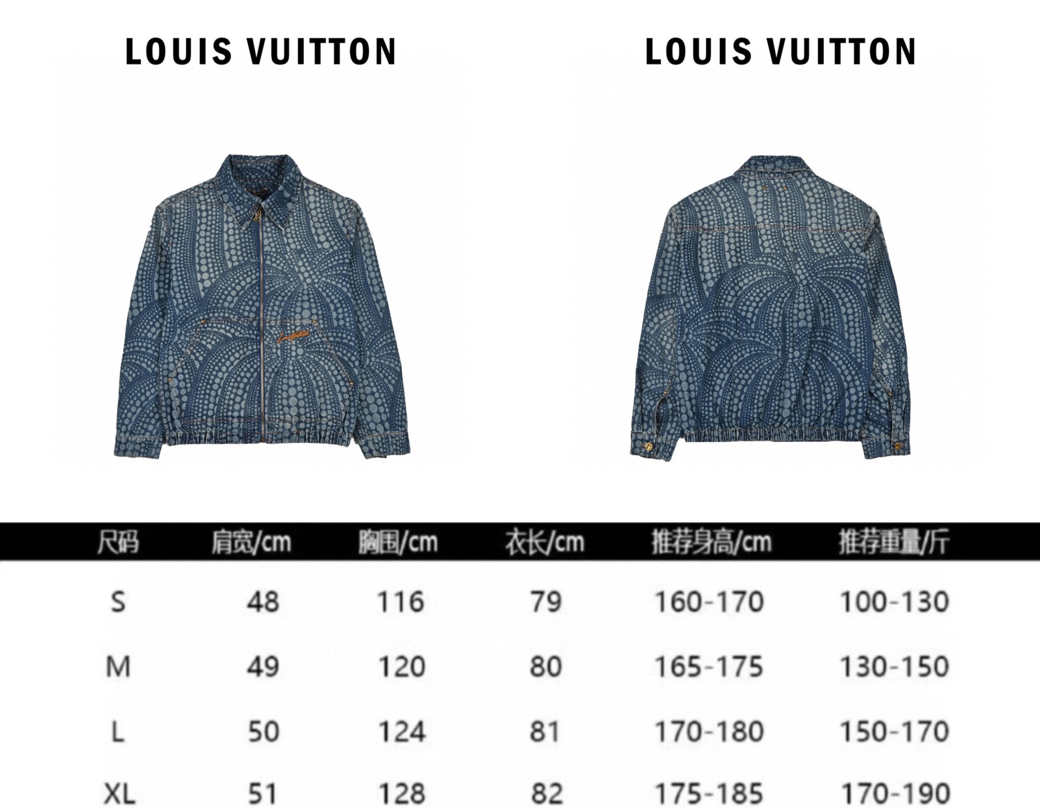 400 Louis Vuitton路易威登草间弥生 23ss 南瓜波点拉链牛仔外套