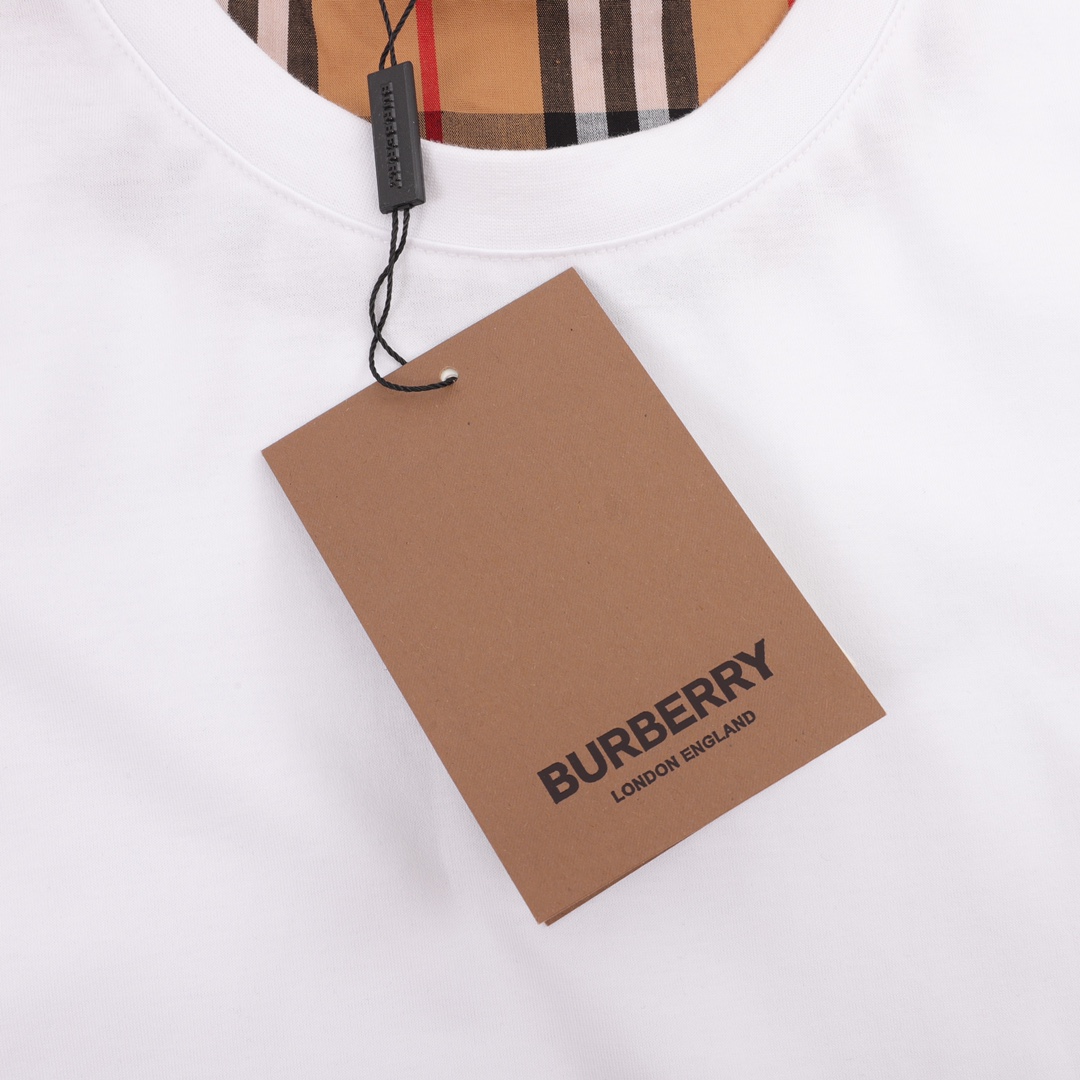 160 Burberry/巴宝莉 格子袖短袖T恤