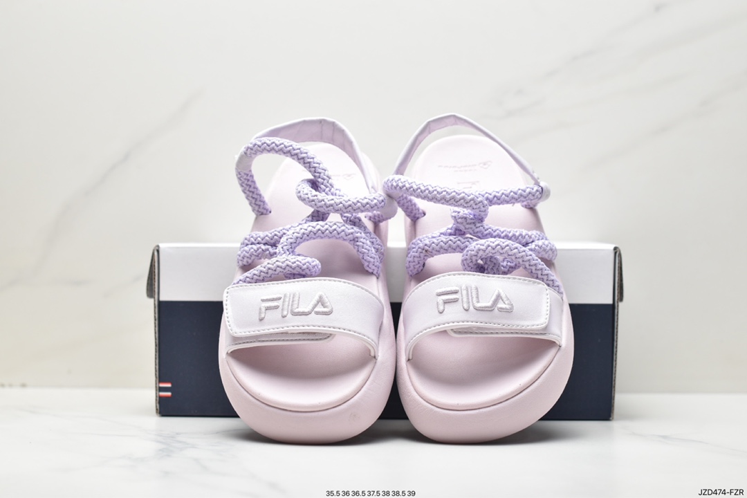 FILA/Sports Sandals 22 Summer Women's Thick-Soled Heightening Beach Shoes Twist Shoes F12W221404FB