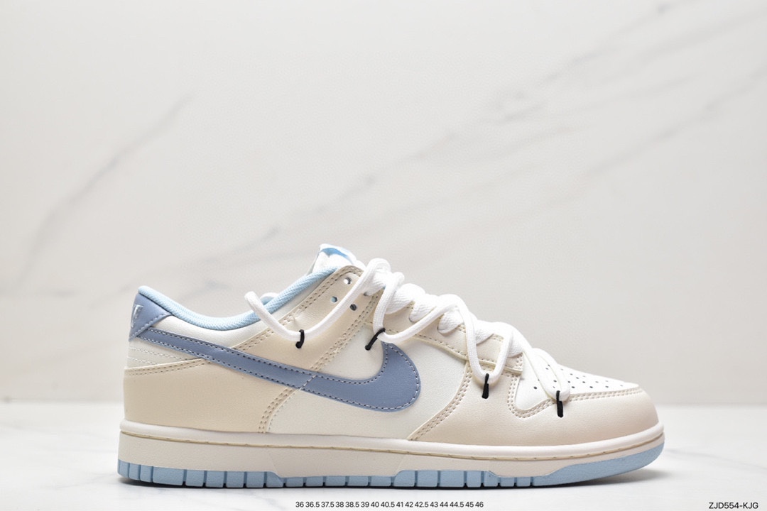 240 Nike SB Dunk Low”White/Black”扣篮系列低帮休闲运动鞋“白黑浅蓝涂鸦绑绳”DD1503-123
