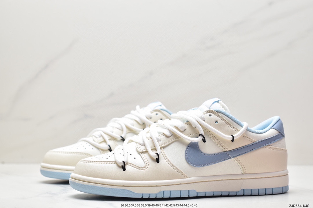 240 Nike SB Dunk Low”White/Black”扣篮系列低帮休闲运动鞋“白黑浅蓝涂鸦绑绳”DD1503-123