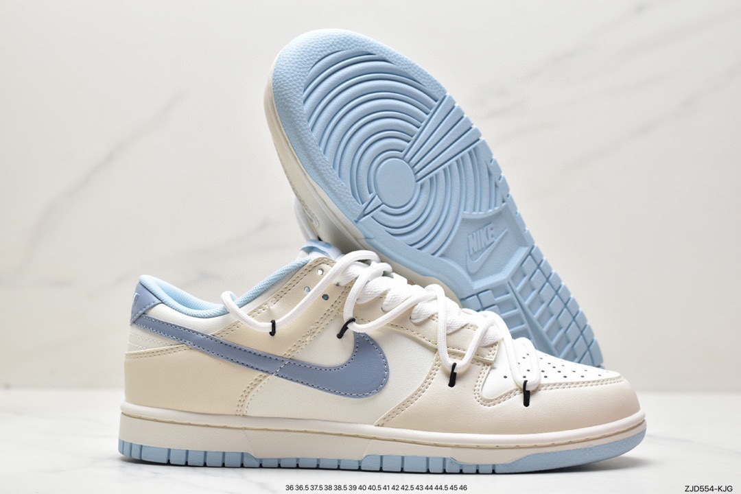 240 Nike SB Dunk Low”White/Black”扣篮系列低帮休闲运动鞋“白黑浅蓝涂鸦绑绳”DD1503-123