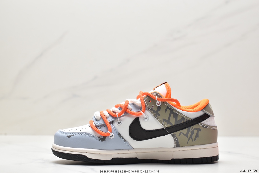 180 Nike SB Dunk Low”Green/Beige”绑绳解构风 系列低帮休闲运动滑板板鞋 DD1503-013