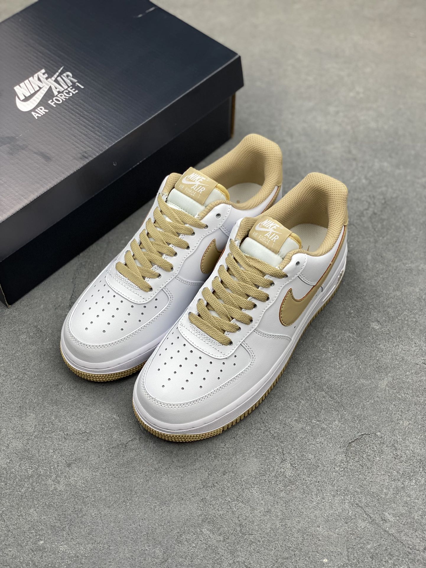 Nike Air Force 1 '07 Low Casual Sneakers - White/Khaki -JX2696-851 9 i1685299132 3207 7