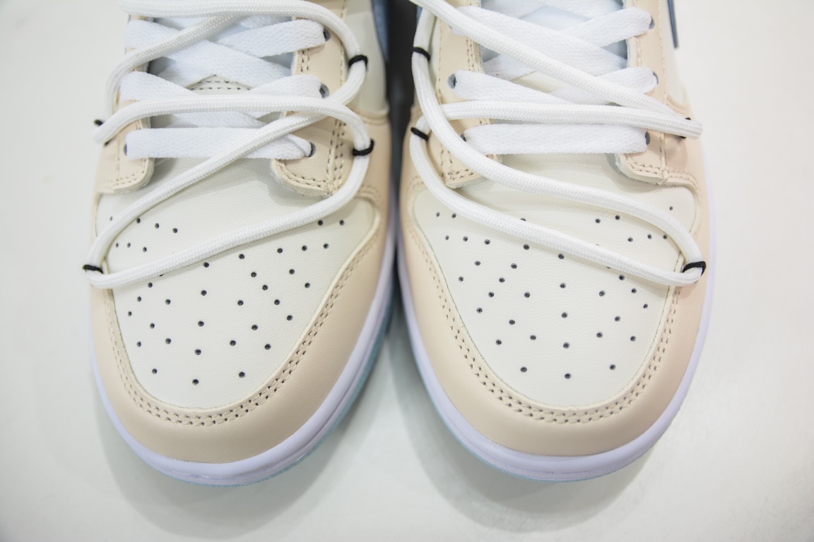 E Nike Dunk Low summery sea salt milk ice customized version deconstructed strap casual sneakers DD1503-123