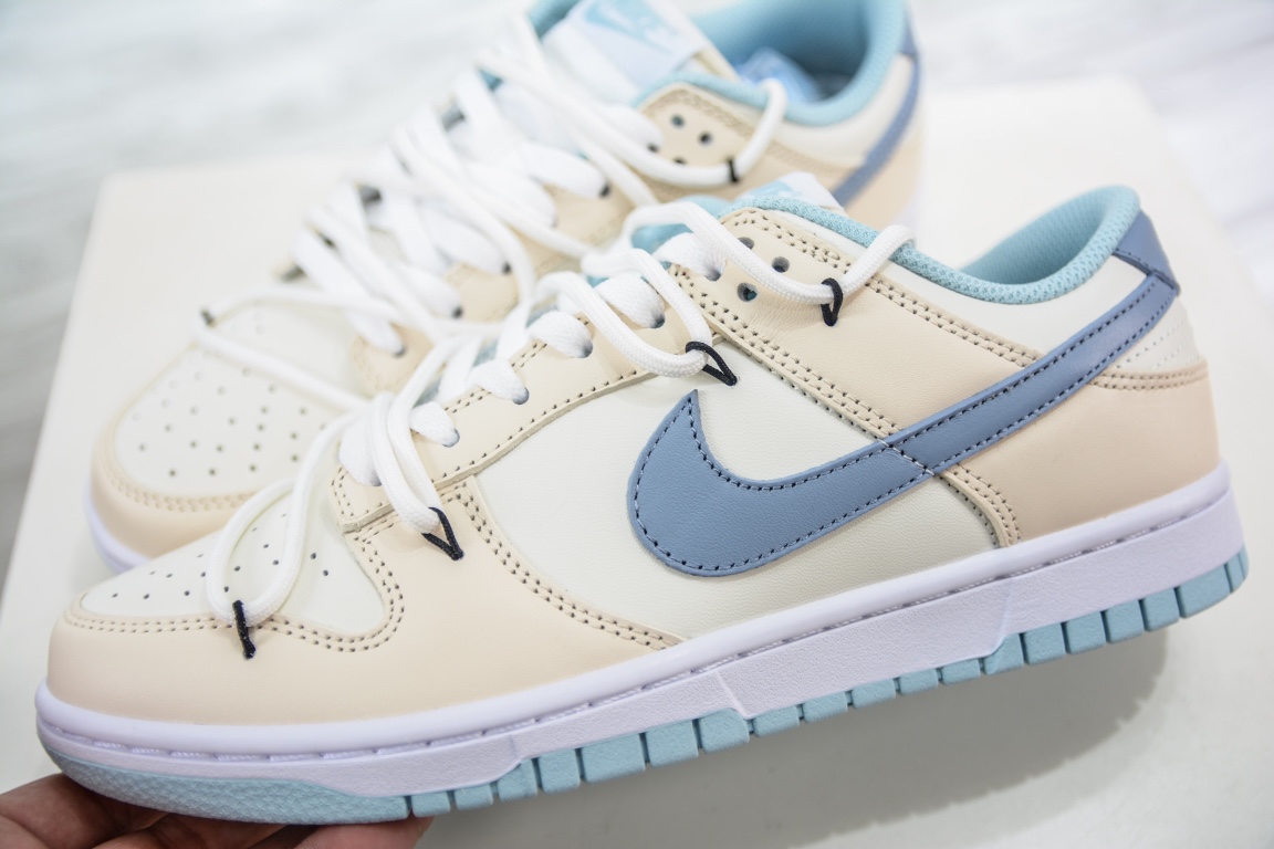 E Nike Dunk Low summery sea salt milk ice customized version deconstructed strap casual sneakers DD1503-123