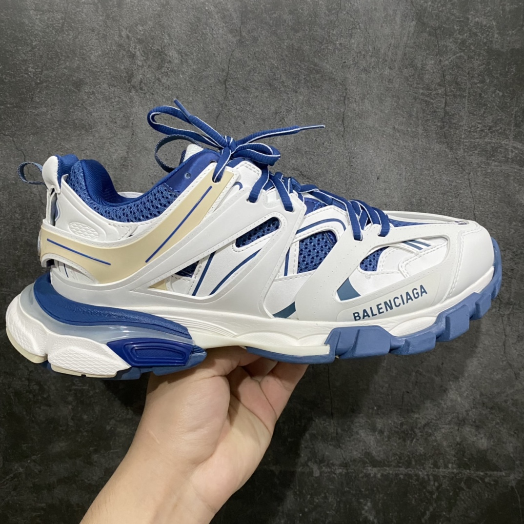 【VG版本】 巴黎世家3代系列 Balenciaga Track 3.0 低帮老爹鞋 蓝白n纯原版本 原装大盒 从里到外 一切百分百还原官方配置顶级专供碾压市面真标版本n整双鞋子从头到尾难度极高  原鞋购入开版n里里外外已攻破任何细节部位 韩国订单需求 无可挑剔 尺码：35 36 37 38 39 40 41 42 43 44 45 46-莆田鞋批发中心