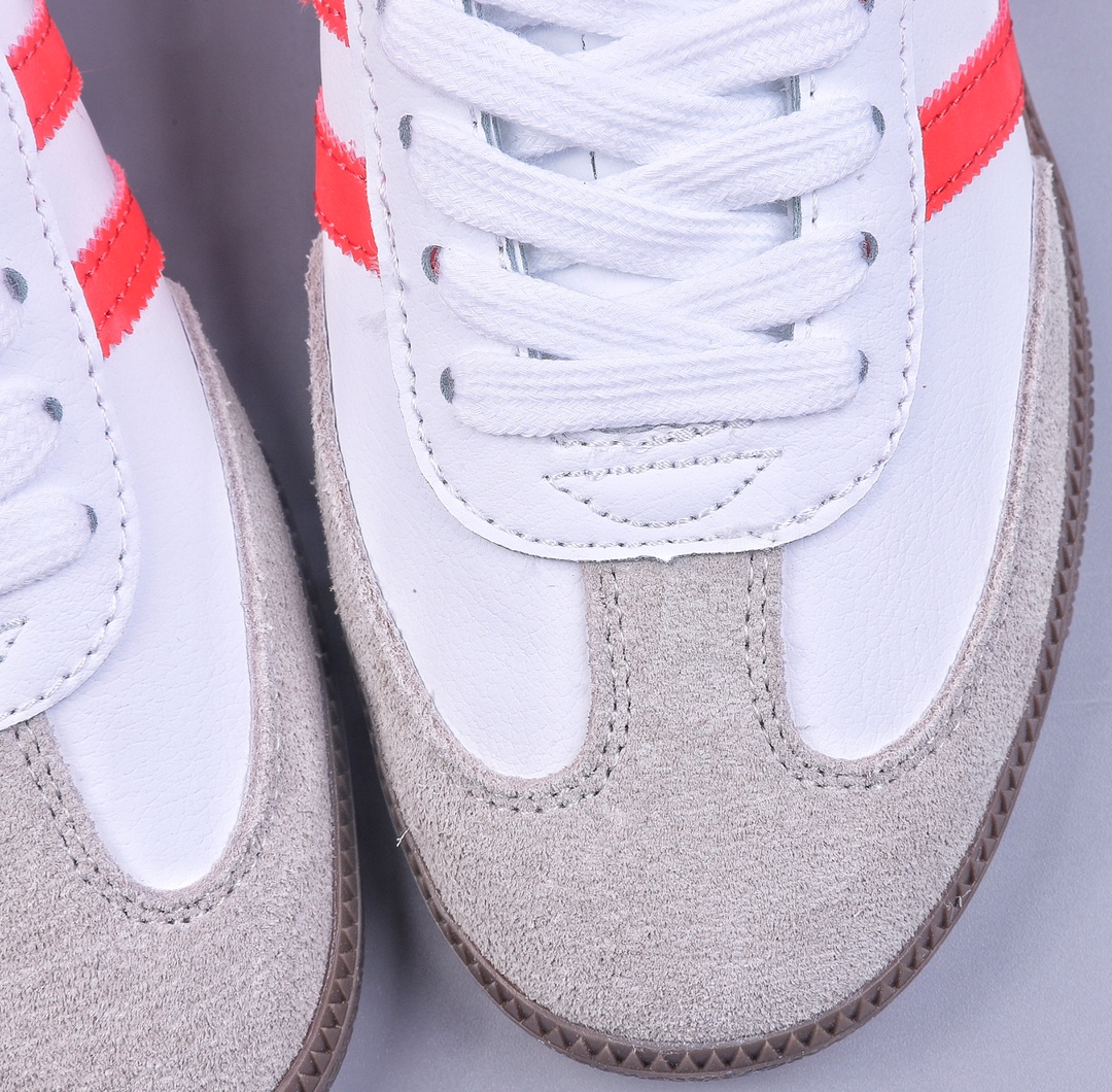 Adidas Originals Samba OG Samba series sneakers ”white light gray university red rubber sole” IG1025