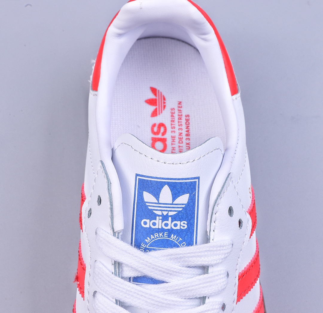 Adidas Originals Samba OG Samba series sneakers ”white light gray university red rubber sole” IG1025