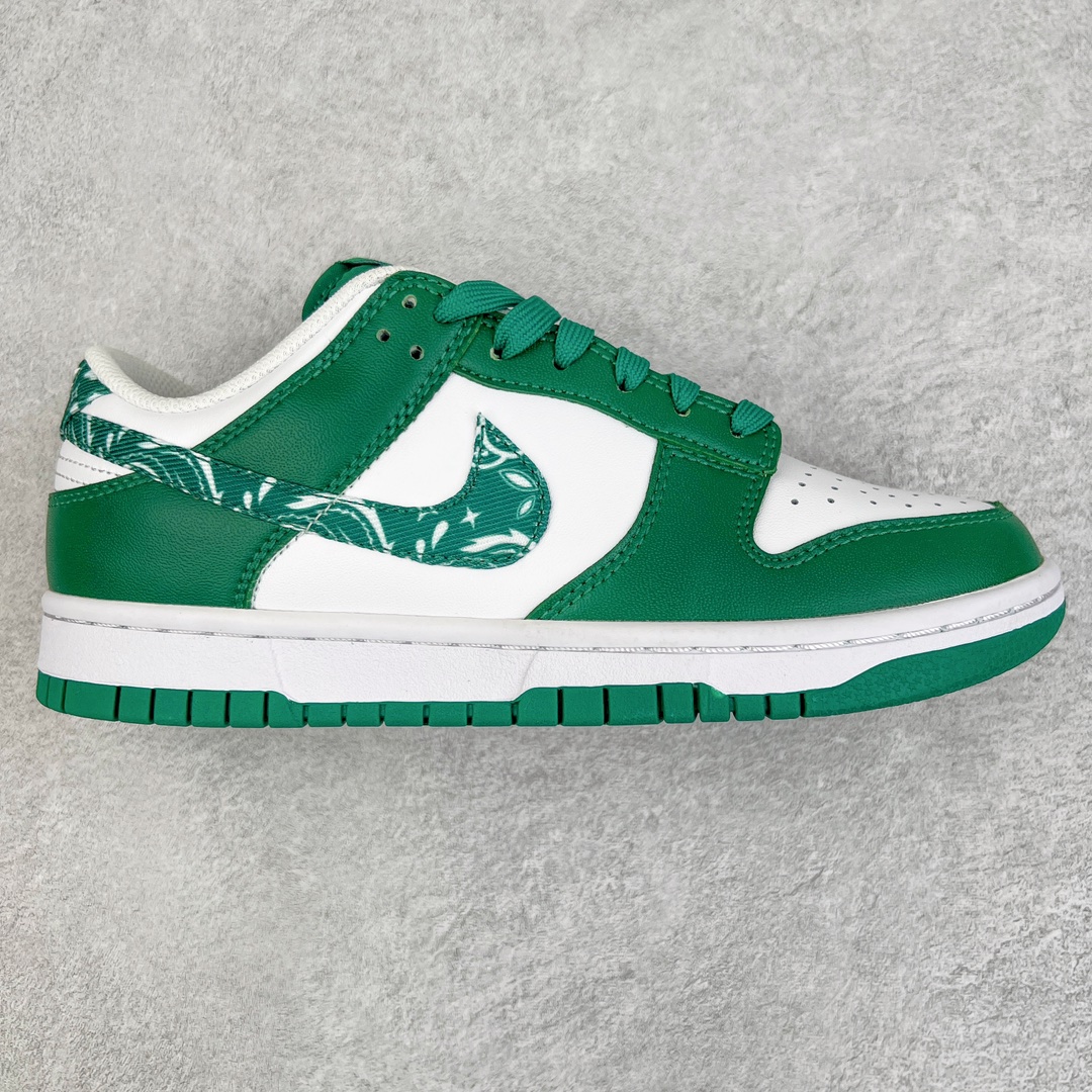 零售💰180 ＃KZ神版福利回馈‼NK Dunk Low  \”Green Paisley\” 绿色佩斯利腰果花 DH4401-102 毫无疑问市场中端王者 全码福利开炸 长期补货价格一步到位 毫无疑问市场中端王者 实力大厂出品 新配色陆续开发 利润个位数只为口碑 全套原纸板楦头开发 确保原汁原味 完美呈现DUNK版型 一比一鞋头弧度高度鞋身弧度 此版本只针对中端市场 皮料材质有所更替 其他数据细节工艺流程均保持一致 绝不口嗨 细节品控鞋型随意对比 独家私模官方第六代原厂航空铝磨具打磨大底 鞋头坡度极致还原 无解鞋型 原盒原配 圈内天花板工艺 原厂玻璃冲刀 超高清洁度 全鞋零毛边皮料切割 原厂中底布点胶 中底布拉帮走线遵循公司 SIZE：36 36.5 37.5 38 38.5 39 40 40.5 41 42 42.5 43 44 44.5 45 46 47.5 编码：by1936080-运动鞋