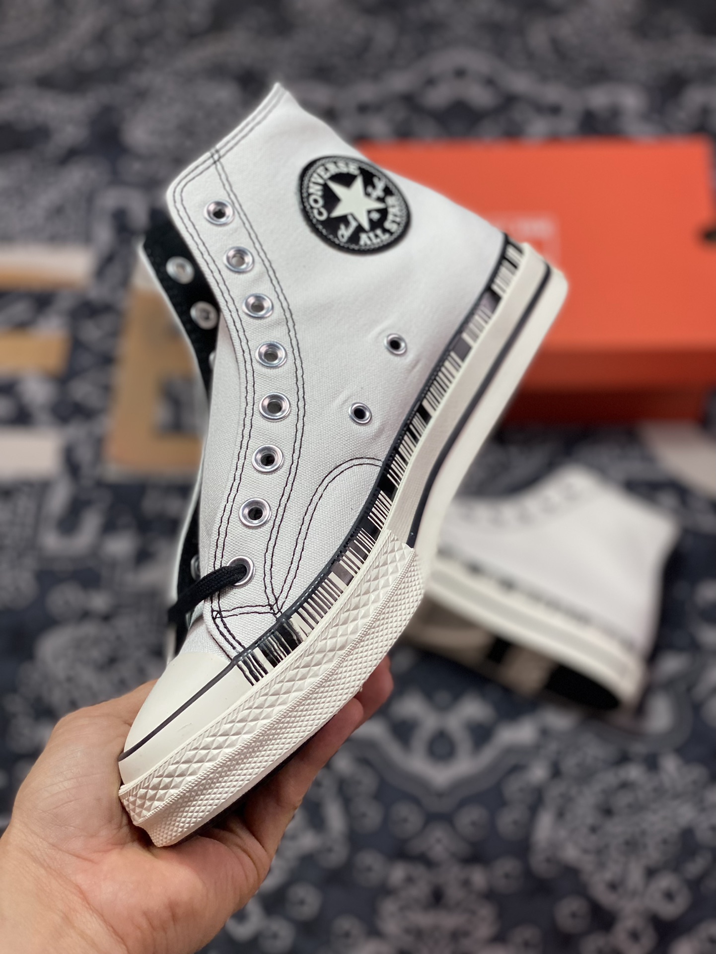 150  Converse Chuck 1970s 米白条形码 经典限定款三星标帆布鞋