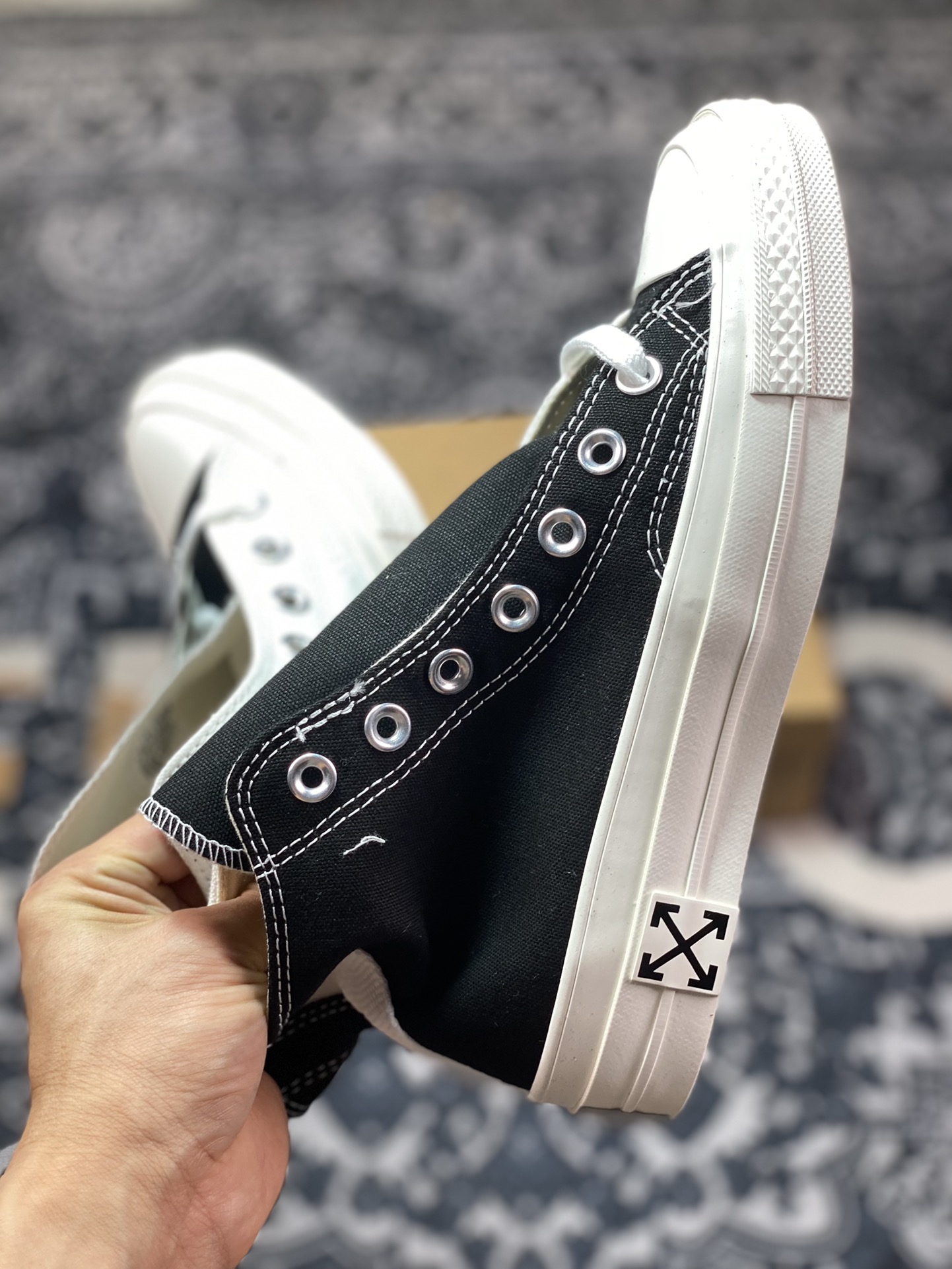 150  Virgil Abloh限量 OFF-WHITE x Converse 3.0 OW 匡威联名黑白阴阳帆布鞋