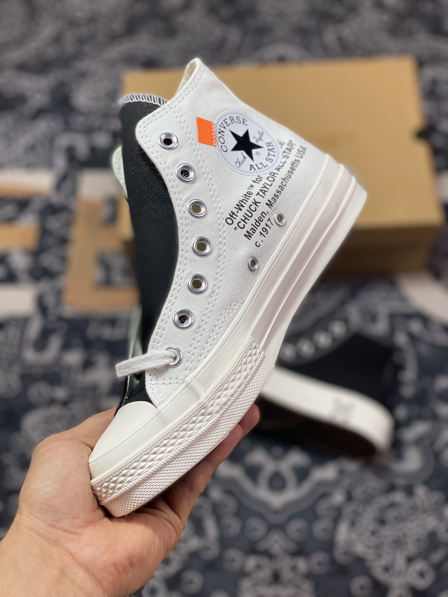 150  Virgil Abloh限量 OFF-WHITE x Converse 3.0 OW 匡威联名黑白阴阳帆布鞋