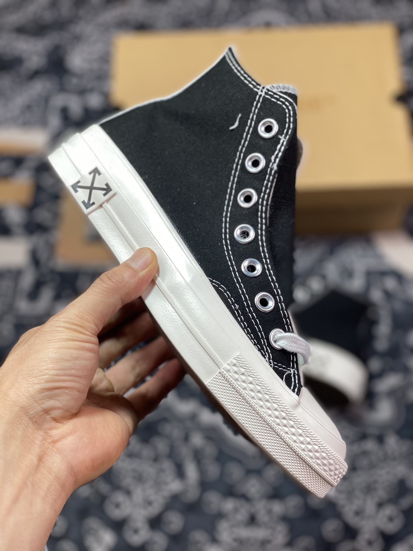 150  Virgil Abloh限量 OFF-WHITE x Converse 3.0 OW 匡威联名黑白阴阳帆布鞋