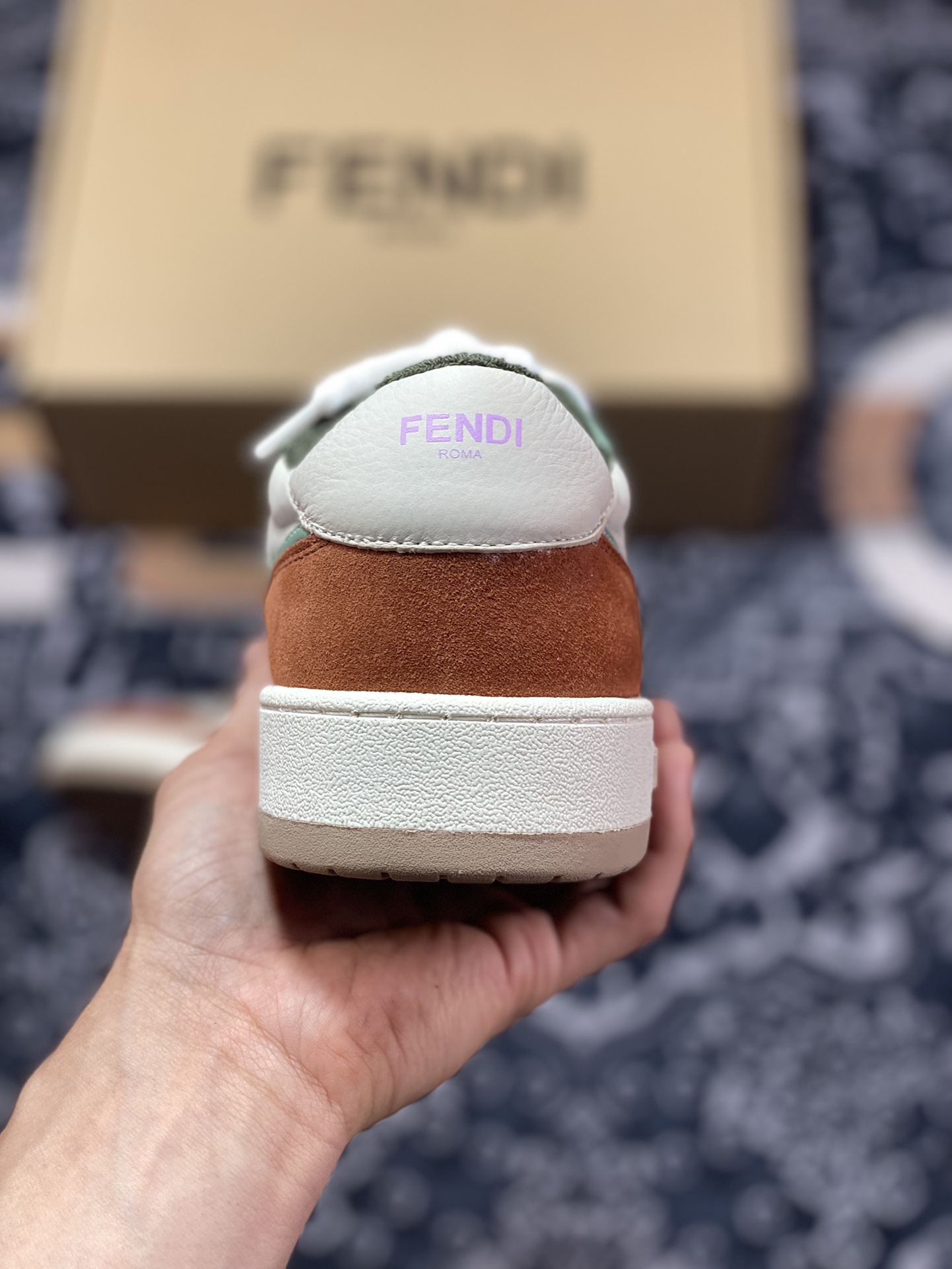 Fendi Match Sneaker Low Competition Series Low-top Retro Sneakers ”Leather Beige Brown Red Matcha Green” 7E1493AI1NF1H1E