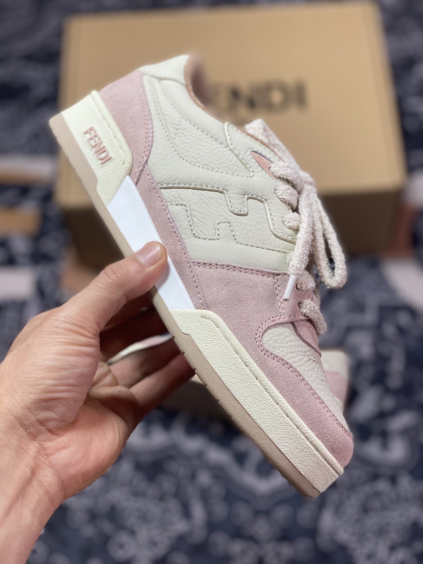 Fendi Match Sneaker Low Competition Series Low-top Retro Sneakers ”Leather Rice Pink Sakura” 7E1493AHH2F1FHT