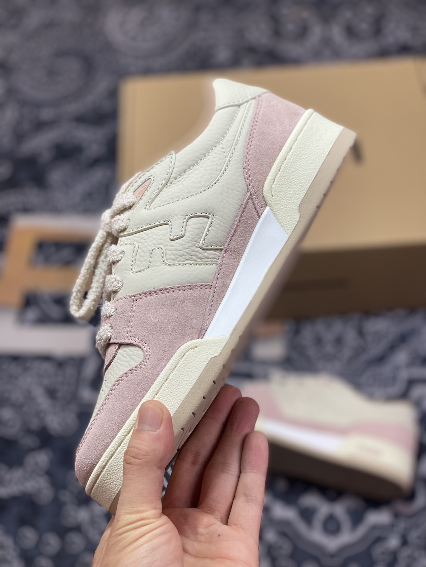 Fendi Match Sneaker Low Competition Series Low-top Retro Sneakers ”Leather Rice Pink Sakura” 7E1493AHH2F1FHT