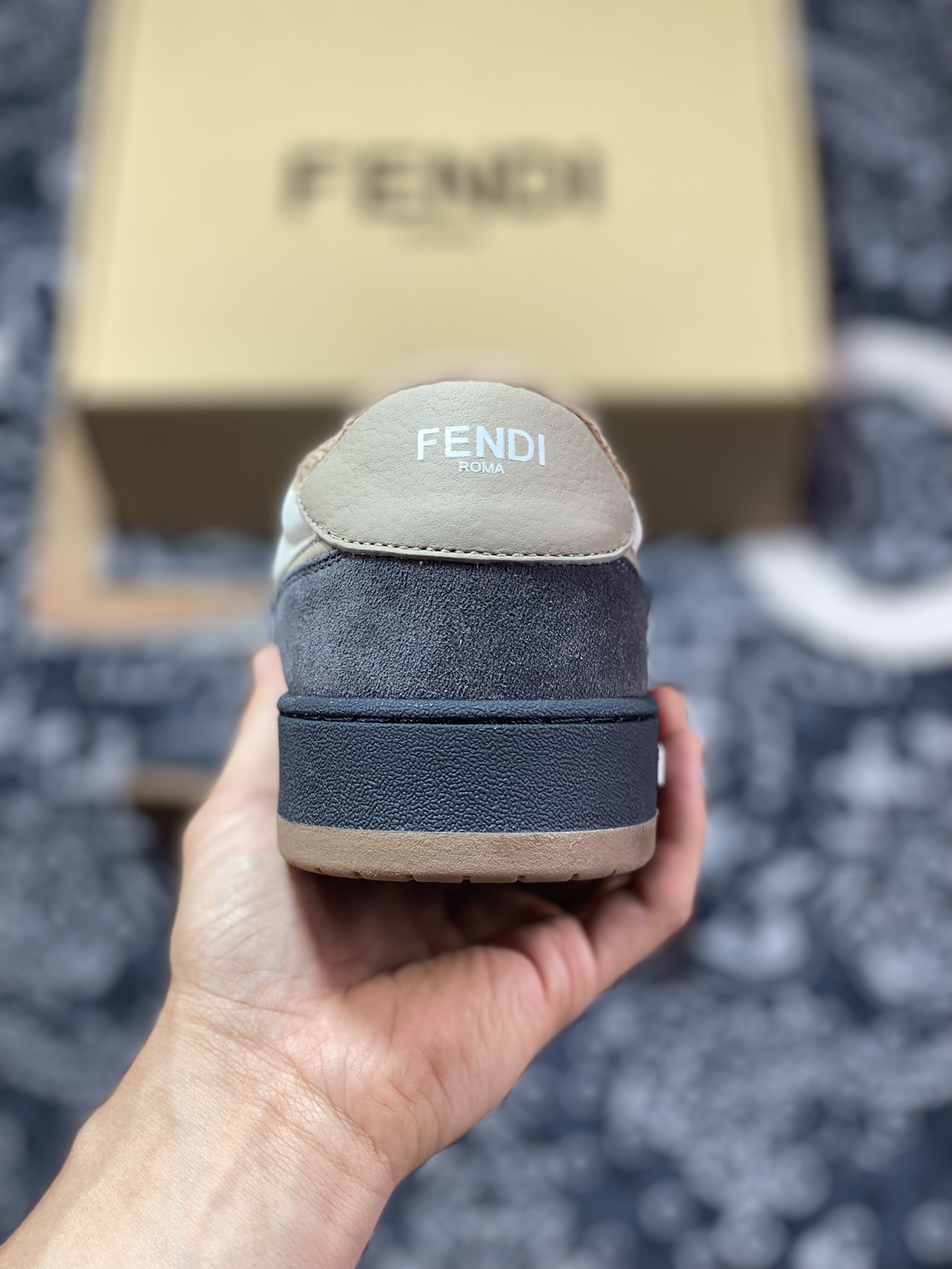 Fendi Match Sneaker Low competition series low-top sneakers ”suede dark gray beige” 7E1493AI1NF1IJF