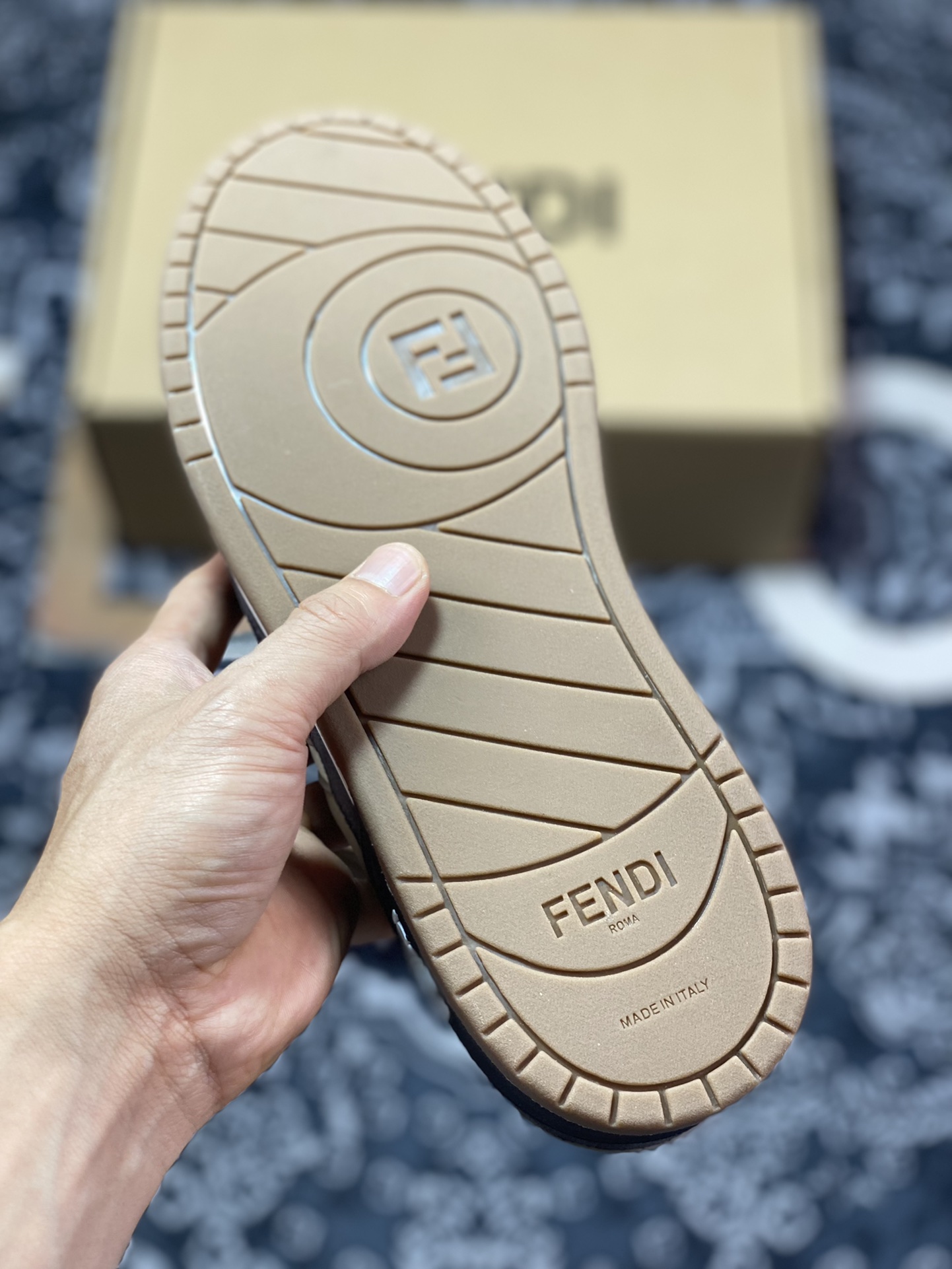 Fendi Match Sneaker Low competition series low-top sneakers ”suede dark gray beige” 7E1493AI1NF1IJF