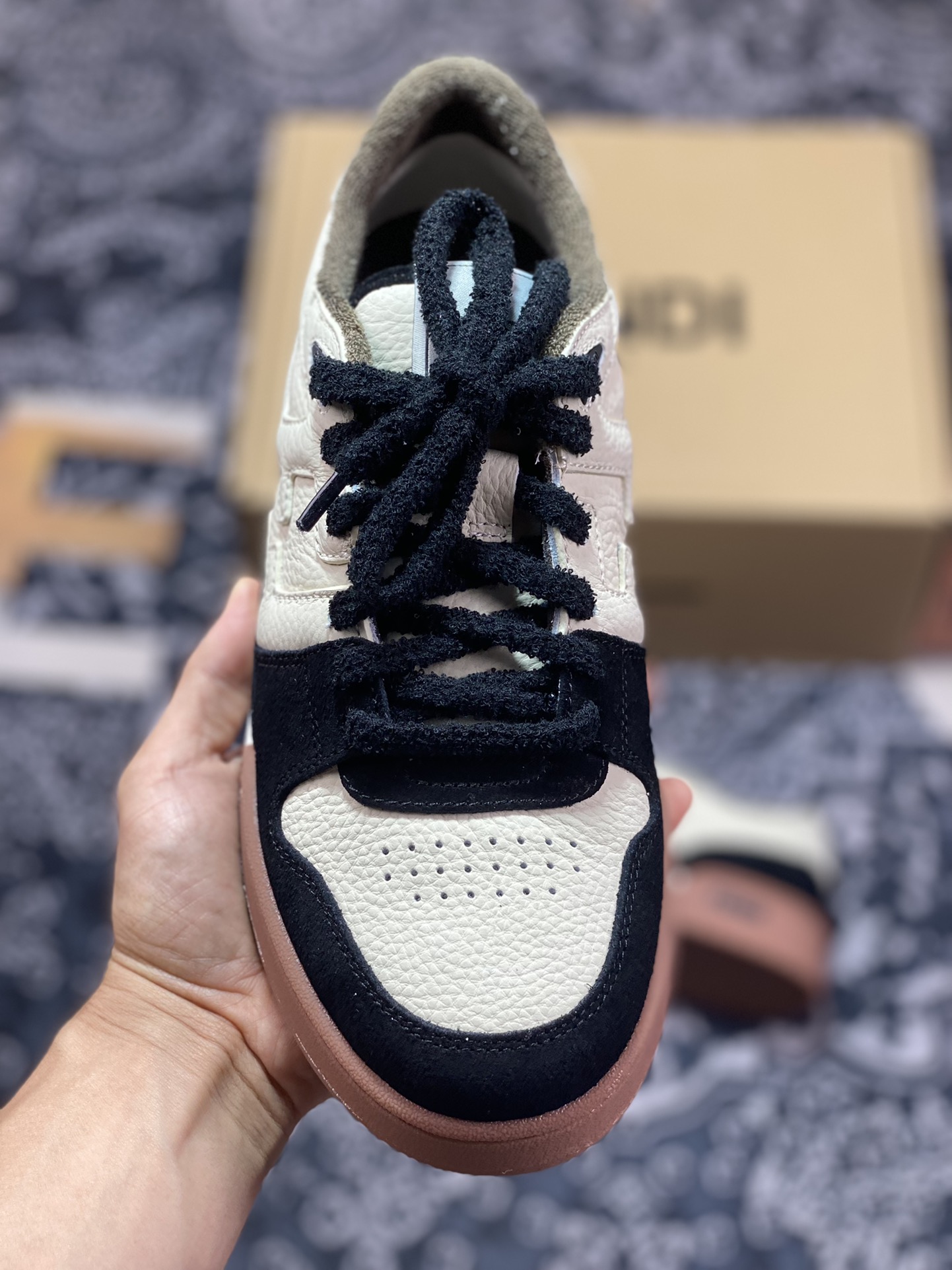 Fendi Match Sneaker Low competition series low-top retro sneakers ”leather off-white black caramel bottom” 7E1493AHH2F1FZB