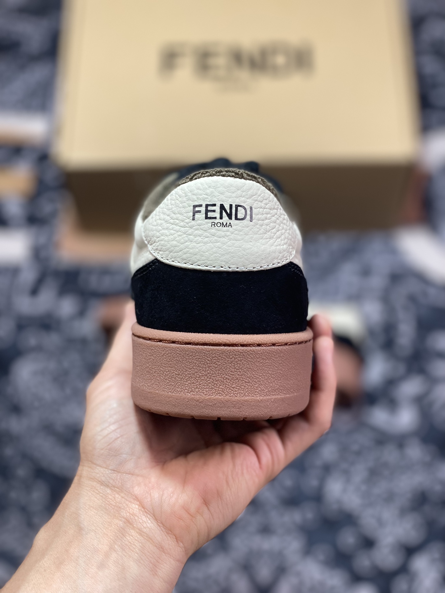 Fendi Match Sneaker Low competition series low-top retro sneakers ”leather off-white black caramel bottom” 7E1493AHH2F1FZB