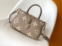 Buy High-Quality Fake
 Louis Vuitton Handbags Tote Bags Apricot Color Black White Empreinte​ Cowhide M46488