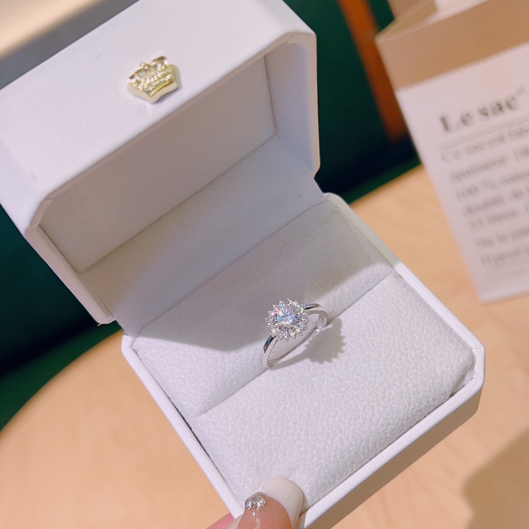 Fine Silver Moissanite Ring Unique Housewarming Silver