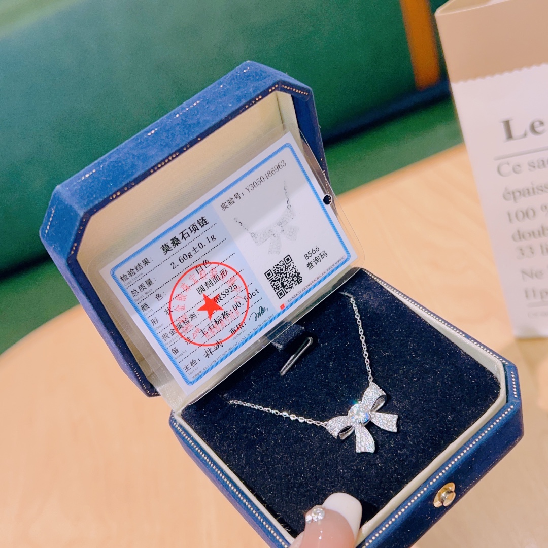 Hochglanzpoliertes Silber Moissanit Kette Lebendig Hochzeit Gold