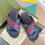 Gucci Good
 Shoes Slippers Black White Unisex Women Men Cowhide TPU