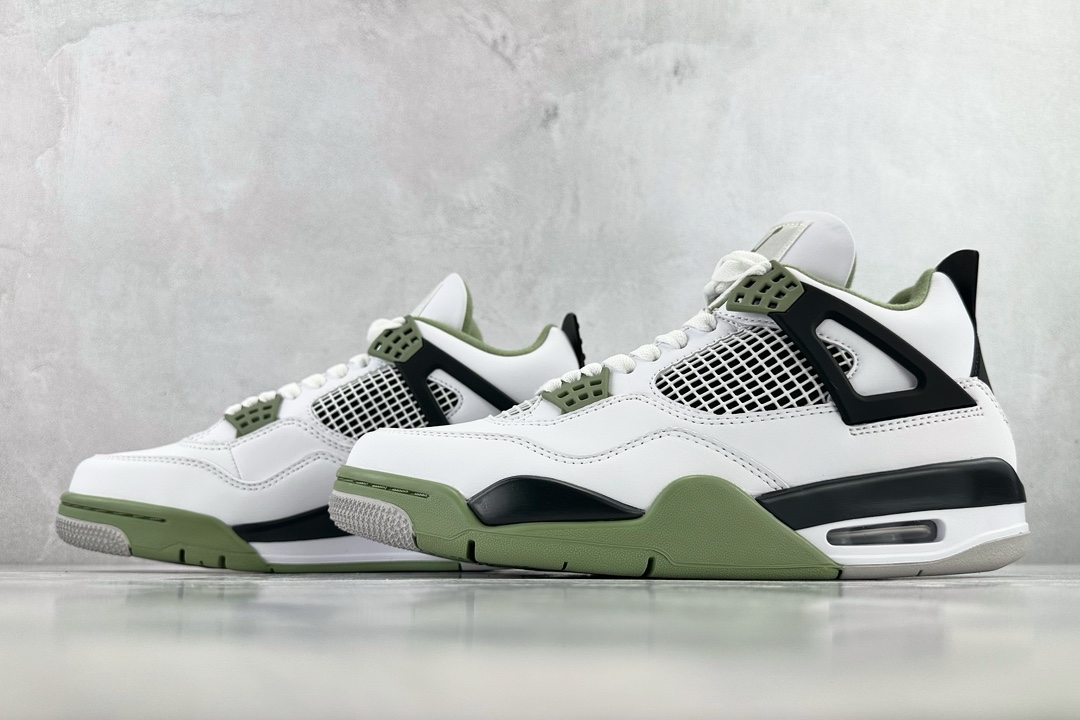 TK platform running version foreign trade/retail preferred version Air Jordan 4 Retro “Oil Green” Sage AQ9129-103