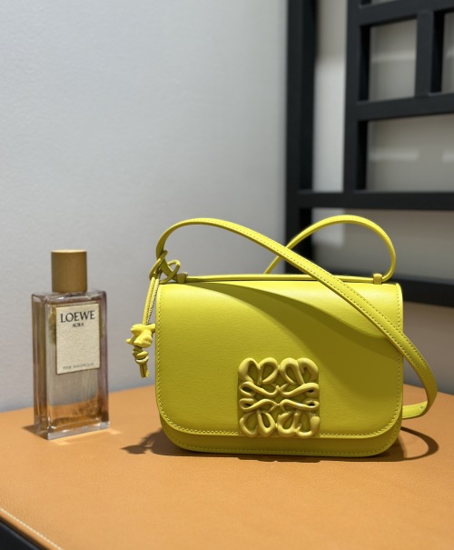 Loewe Goya Bag in Monocolor Glazed Leather with Anagram, Yellow, 19 x 13.5cm 1 Loewe Goya Bag in Monocolor Glazed Leather with Anagram, Yellow, 19 x 13.5cm