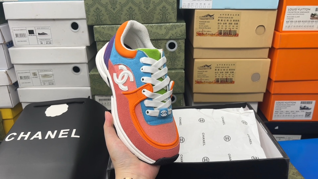 Chanel Shoes Sneakers Orange Casual