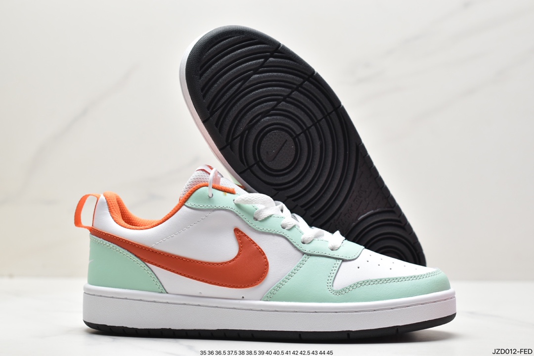 Nike Court Borough Low 2”White/Lake Green” college series casual sports leather sneakers FN3687-181