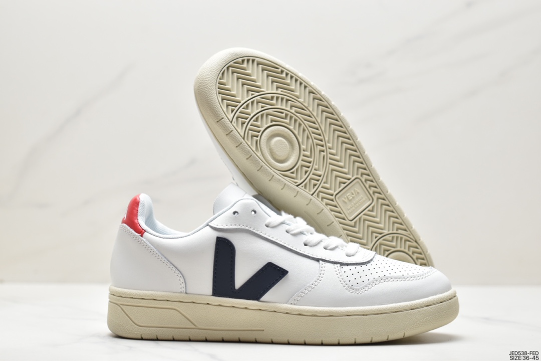 Ins popular French national V-shaped classic white sneakers Veja Leather Extra Sneake is a simple and versatile style for spring and summer