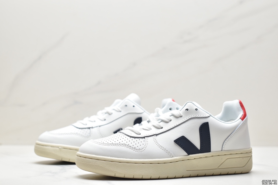 Ins popular French national V-shaped classic white sneakers Veja Leather Extra Sneake is a simple and versatile style for spring and summer