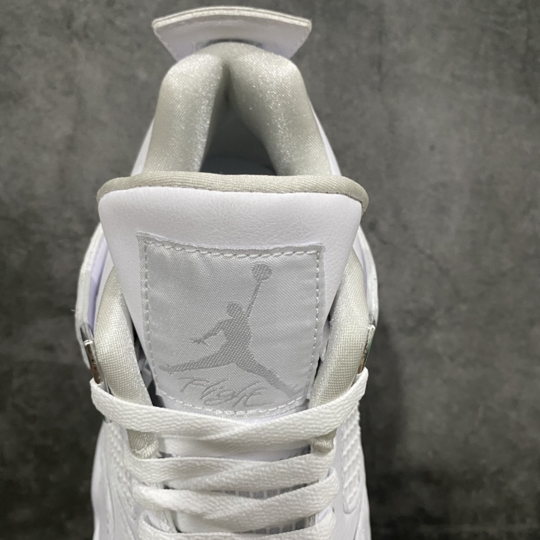 [OG Pure Original] Air Jordan AJ4 Pure Money Pure White Silver Buckle White Cat 308497-100