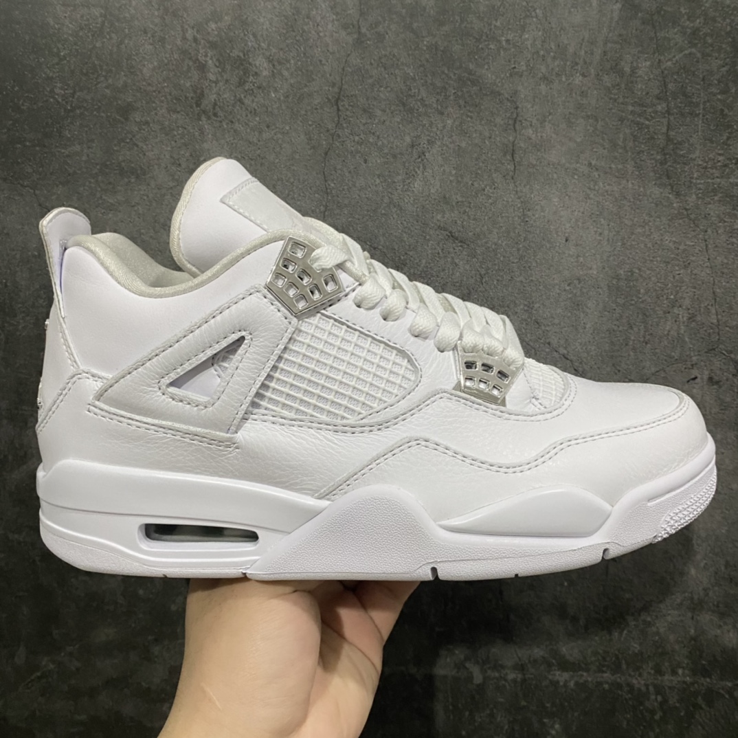 [OG Pure Original] Air Jordan AJ4 Pure Money Pure White Silver Buckle White Cat 308497-100