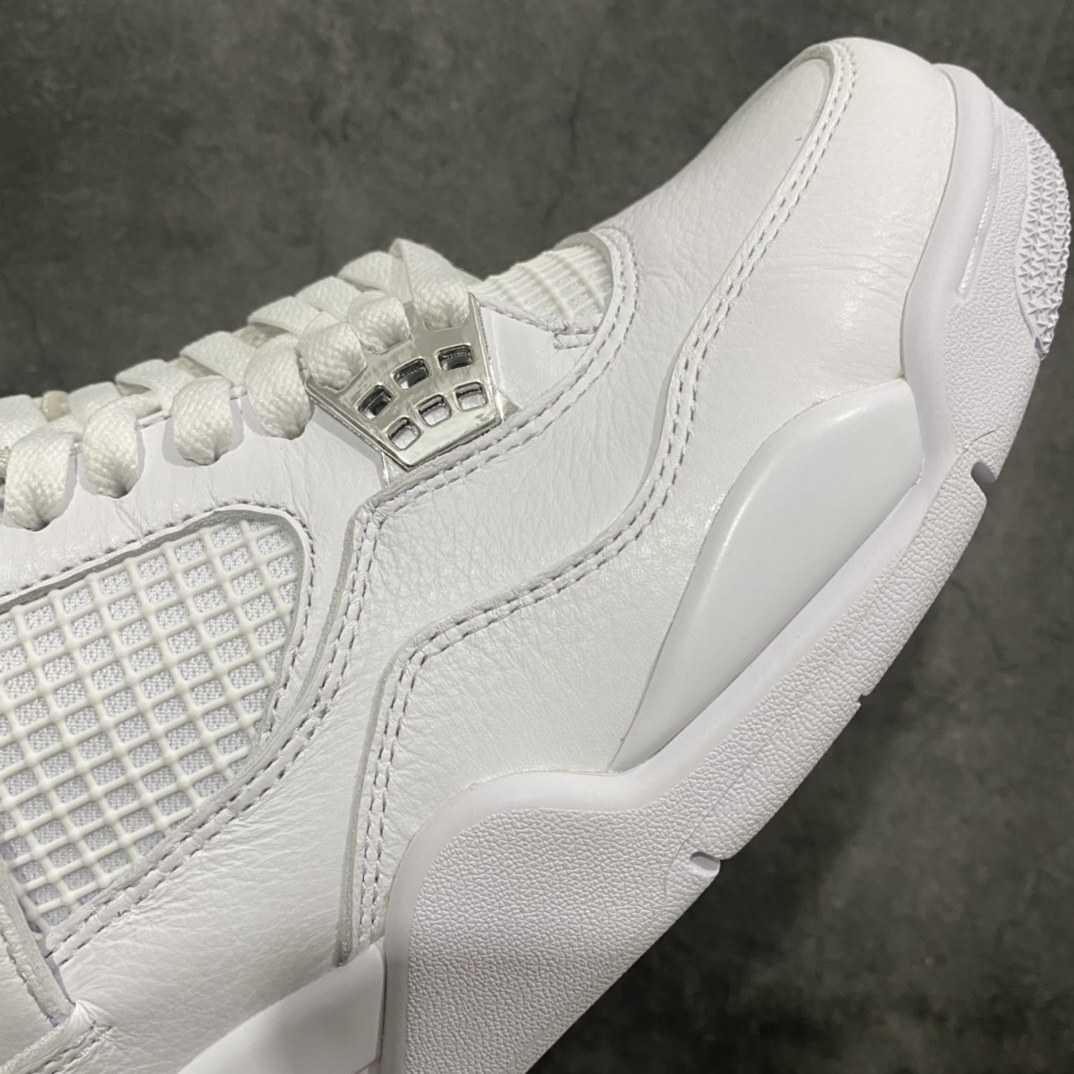 [OG Pure Original] Air Jordan AJ4 Pure Money Pure White Silver Buckle White Cat 308497-100