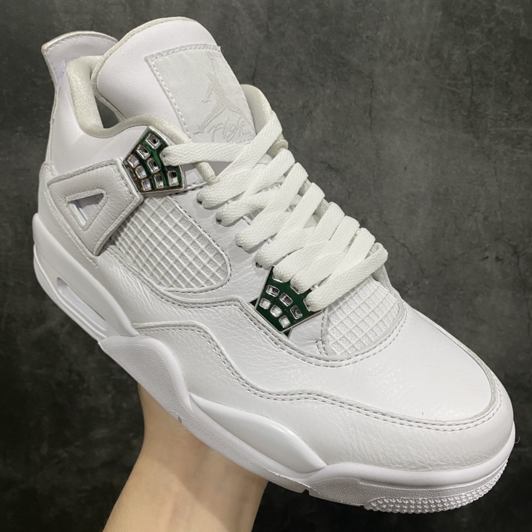 [OG Pure Original] Air Jordan AJ4 Pure Money Pure White Silver Buckle White Cat 308497-100