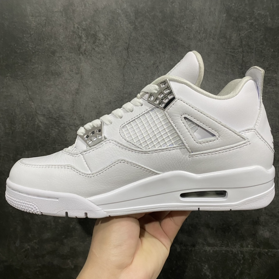 [OG Pure Original] Air Jordan AJ4 Pure Money Pure White Silver Buckle White Cat 308497-100