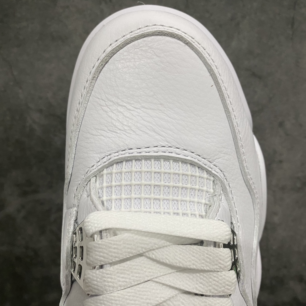 [OG Pure Original] Air Jordan AJ4 Pure Money Pure White Silver Buckle White Cat 308497-100