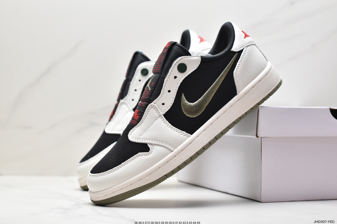 Nike Air Jordan 1 Retro Low Slip ”Black Toe” Michael Jordan aj1 low-top sneakers AV3918-388