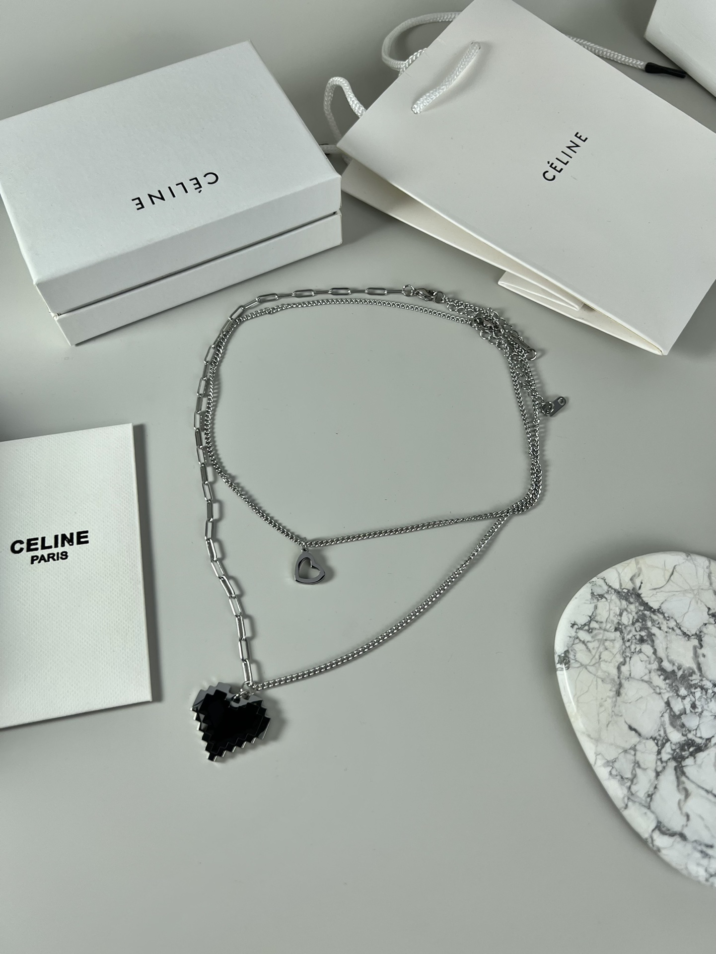 Celine 爱心 项链