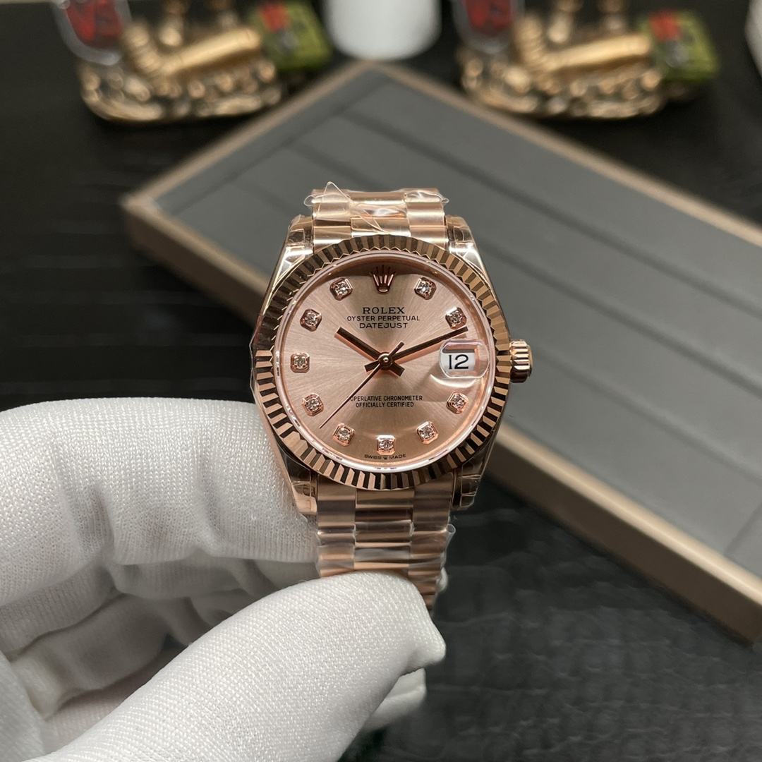Rolex 全玫日志 香槟面2236机芯 31mm