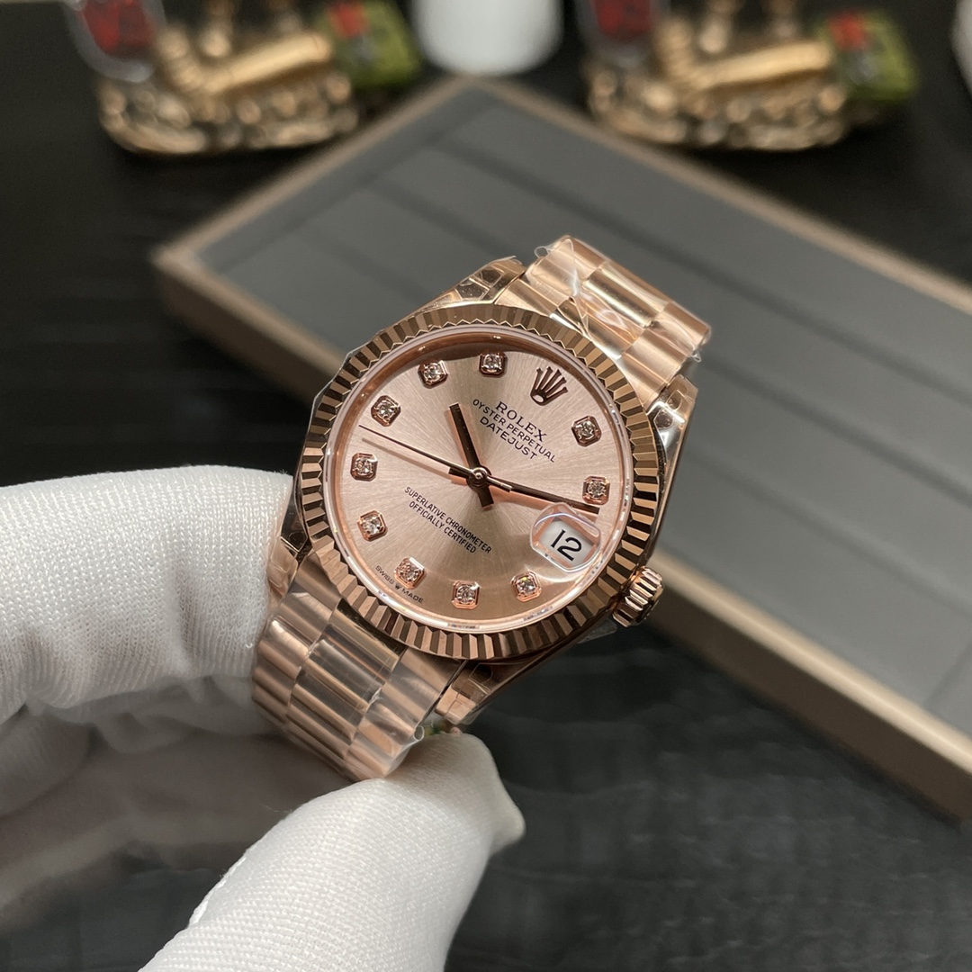 Rolex 全玫日志 香槟面2236机芯 31mm
