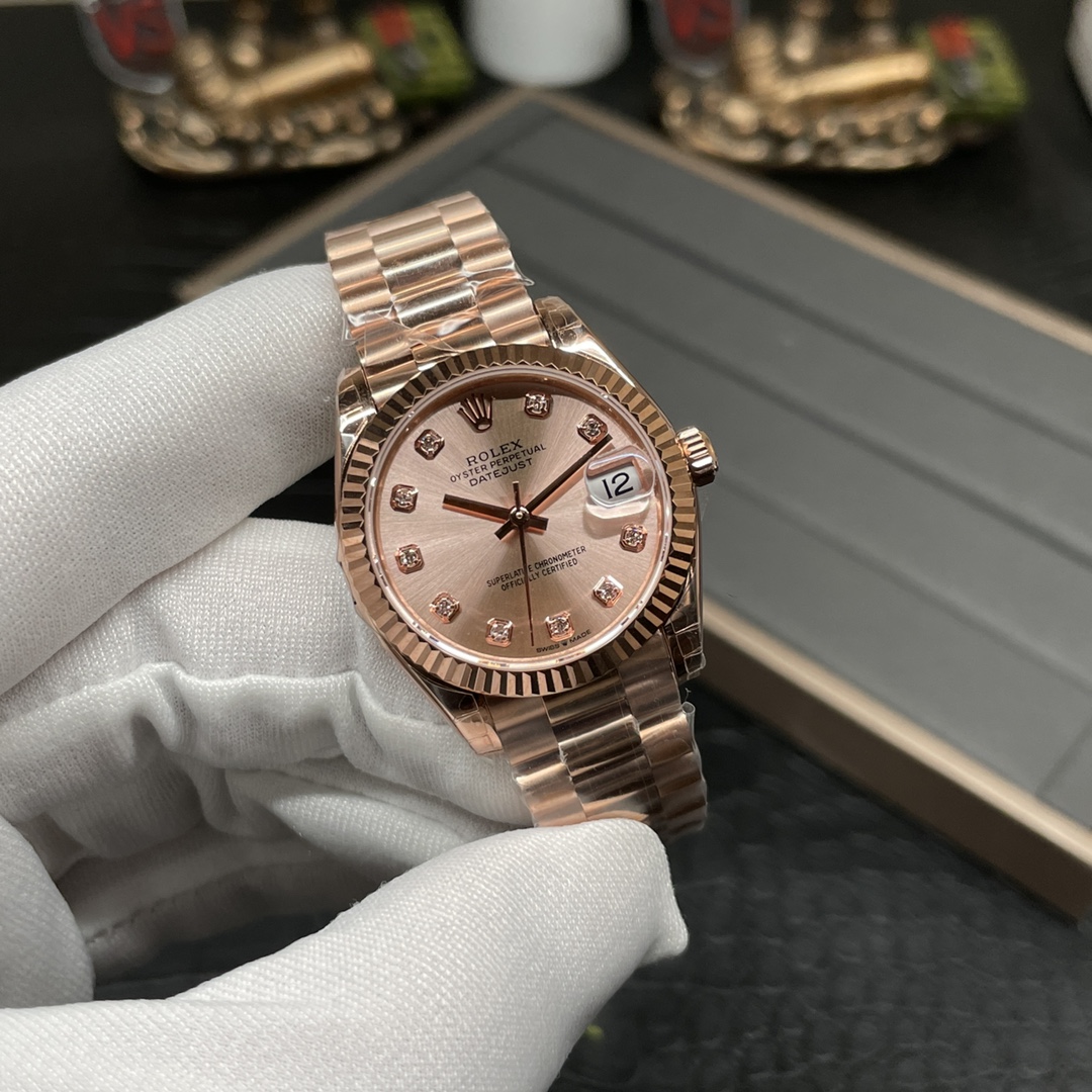 Rolex 全玫日志 香槟面2236机芯 31mm