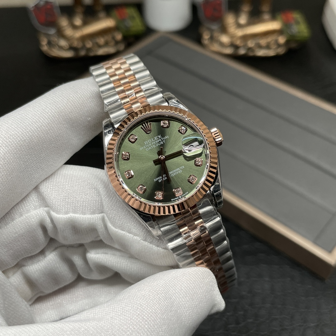 Rolex Gs间玫日志 绿面2236机芯31mm