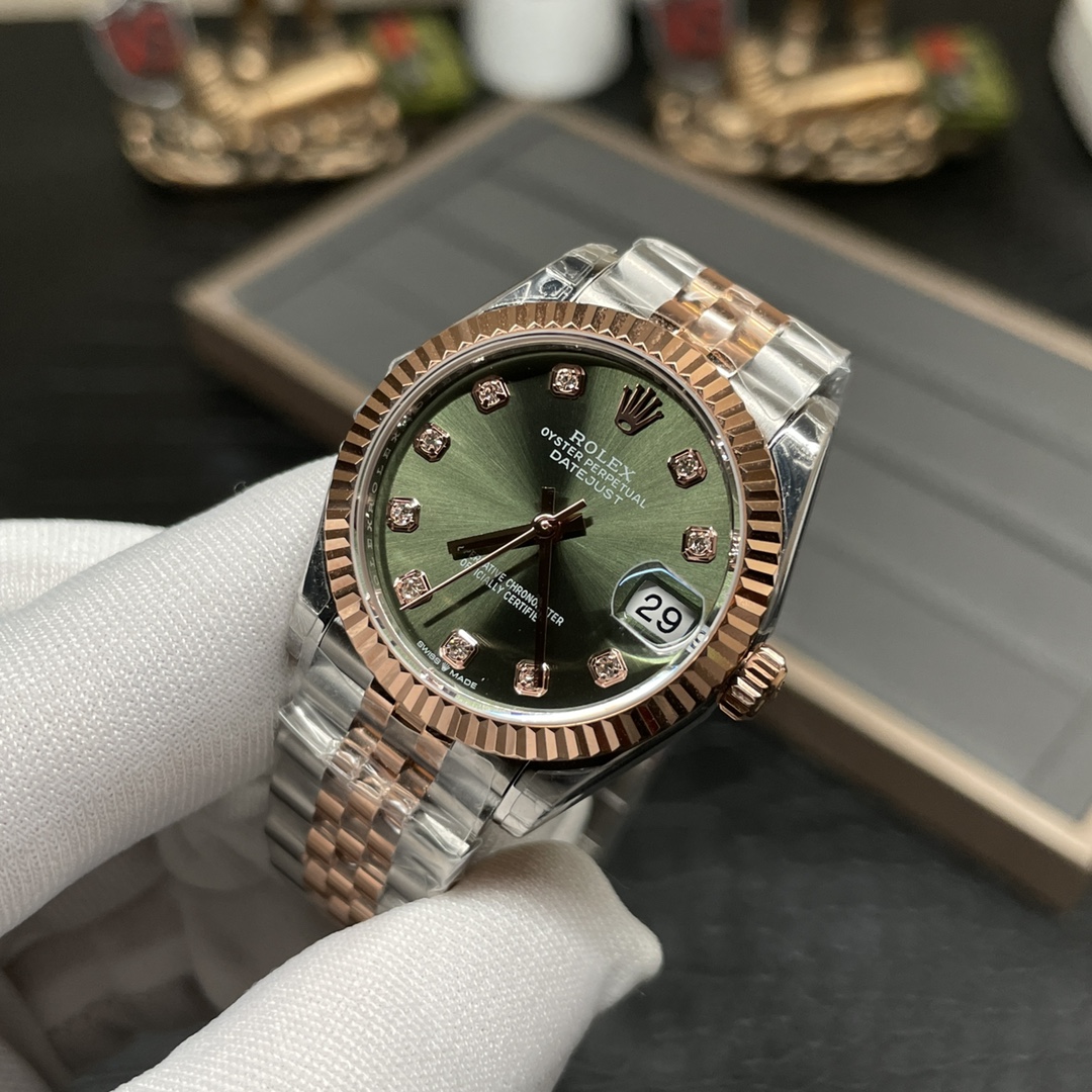 Rolex Gs间玫日志 绿面2236机芯31mm