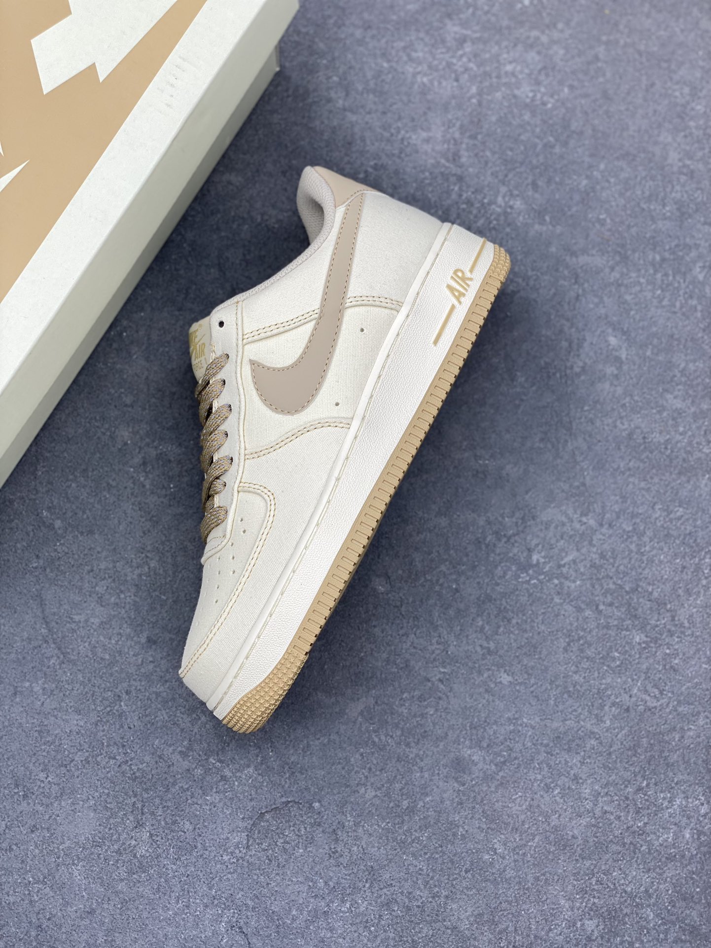 Nike Air Force 1 '07 Low Beige Canvas Sneakers - Retro Style, Comfortable Fit 8 i1685394028 1605 6