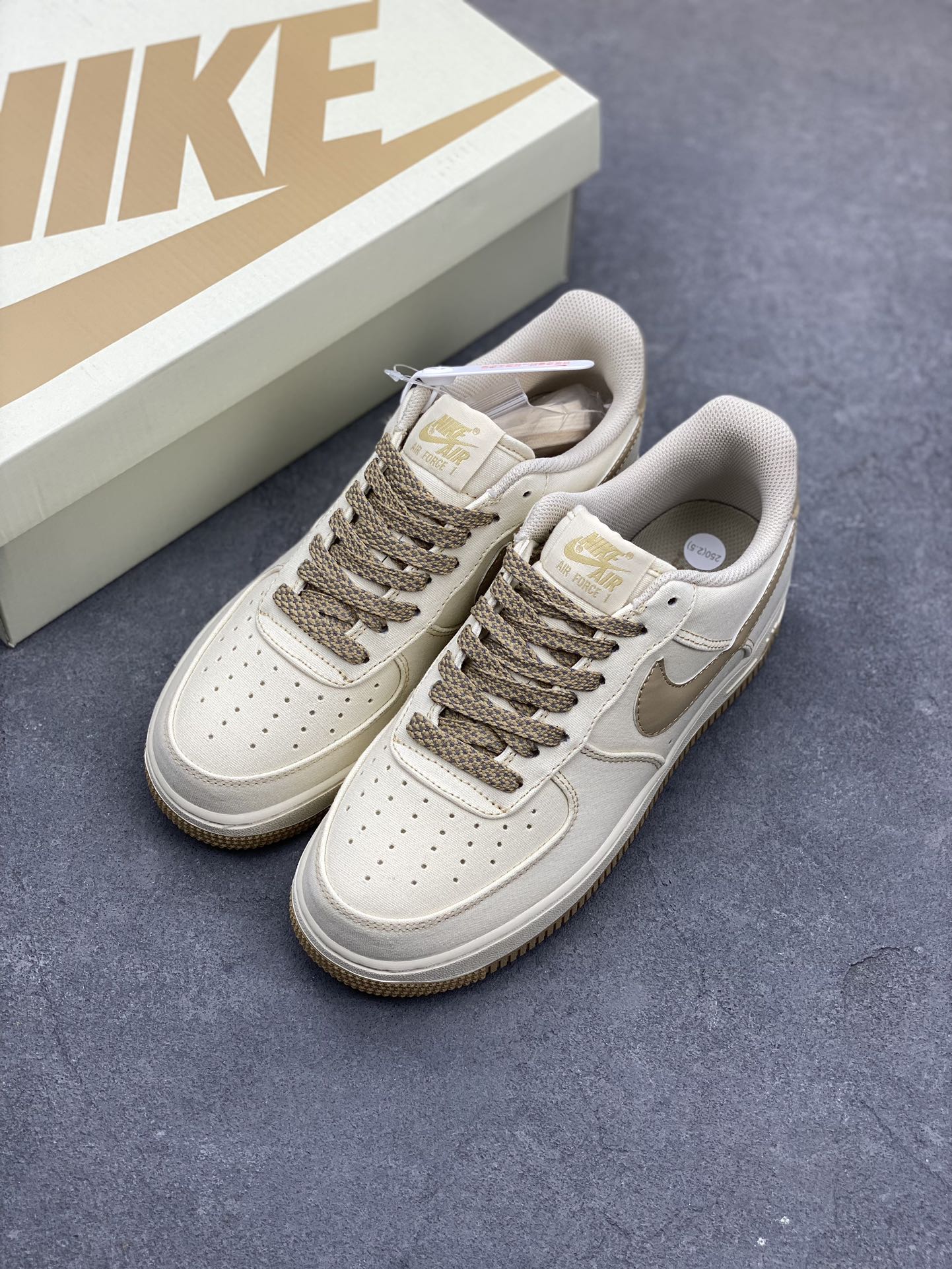 Nike Air Force 1 '07 Low Beige Canvas Sneakers - Retro Style, Comfortable Fit 9 i1685394028 3498 7